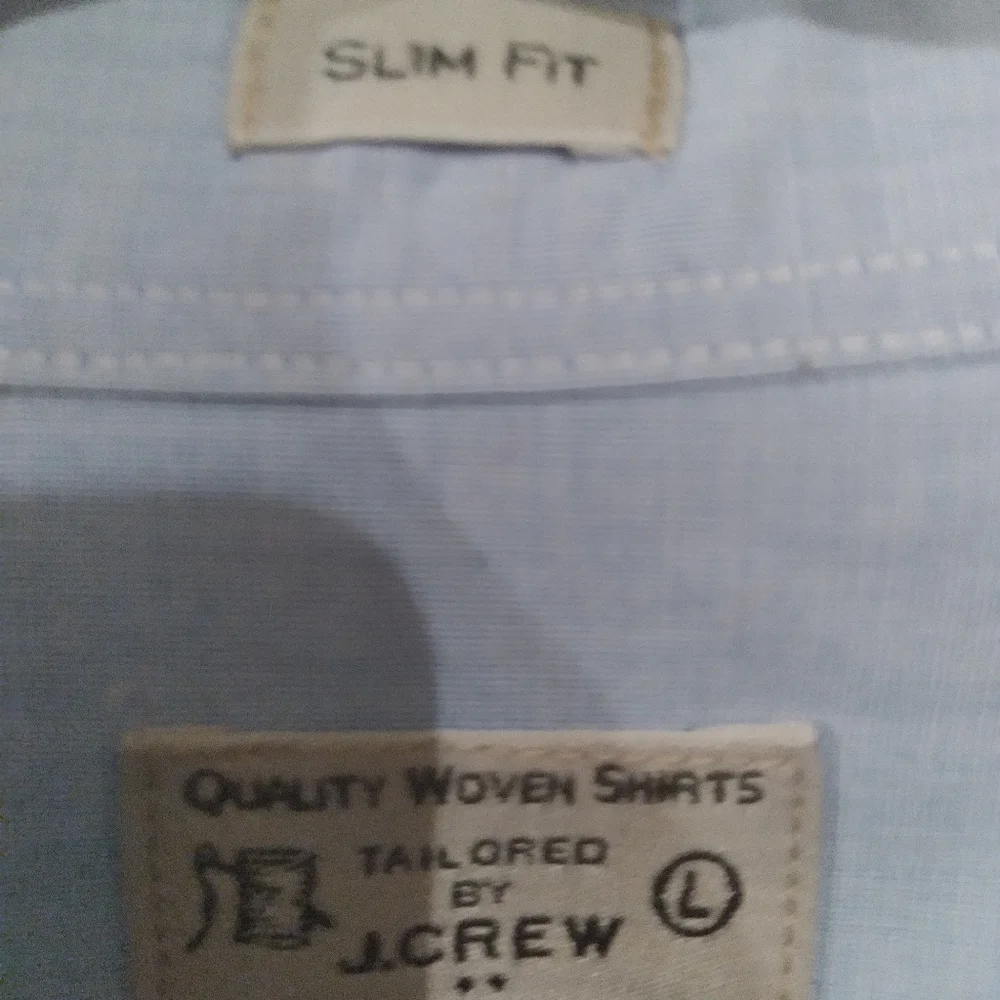 J.Crew Slim‎ Fit Button Down Shirt Lrg. Preppy Office Academia Y2K 100% Cotton